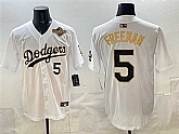 Men's Los Angeles Dodgers #5 Freddie Freeman White Gold 2025 World Series Limited Stitched Jersey,baseball caps,new era cap wholesale,wholesale hats