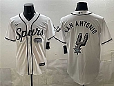Men's San Antonio Spurs Team Big Logo White Stitched Baseball Jersey,baseball caps,new era cap wholesale,wholesale hats