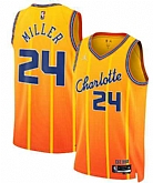 Men's Charlotte Hornets #24 Brandon Miller Gold 2025-26 City Edition Swingman Stitched Jersey Dzhi,baseball caps,new era cap wholesale,wholesale hats