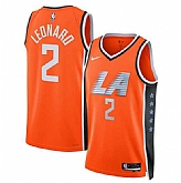 Men's Los Angeles Clippers #2 Kawhi Leonard Orange 2025-26 City Edition Swingman Stitched Jersey Dzhi,baseball caps,new era cap wholesale,wholesale hats