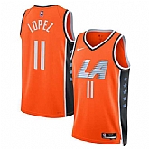 Men's Los Angeles Clippers #11 Brook Lopez Orange 2025-26 City Edition Swingman Stitched Jersey Dzhi,baseball caps,new era cap wholesale,wholesale hats