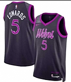 Men's Minnesota Timberwolves #5 Anthony Edwards Purple 2025-26 City Edition Stitched Jersey Dzhi,baseball caps,new era cap wholesale,wholesale hats