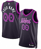 Men's Minnesota Timberwolves Active Player Custom Purple 2025-26 City Edition Stitched Jersey Dzhi,baseball caps,new era cap wholesale,wholesale hats