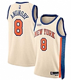 Men's New Yok Knicks #8 OG Anunoby Cream 2025-26 City Edition Swingman Stitched Jersey Dzhi,baseball caps,new era cap wholesale,wholesale hats