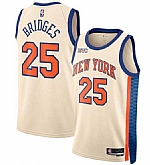 Men's New Yok Knicks #25 Mikal Bridges Cream 2025-26 City Edition Swingman Stitched Jersey Dzhi,baseball caps,new era cap wholesale,wholesale hats
