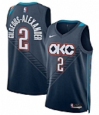 Men's Oklahoma City Thunder #2 Shai Gilgeous-Alexander Navy 2025-26 City Edition Swingman Stitched Jersey Dzhi,baseball caps,new era cap wholesale,wholesale hats