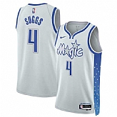 Men's Orlando Magic #4 Jalen Suggs Silver 2025-26 City Edition Stitched Jersey Dzhi,baseball caps,new era cap wholesale,wholesale hats