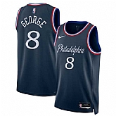Men's Philadelphia 76ers #8 Paul George Navy 2025-26 City Edition Swingman Stitched Jersey Dzhi,baseball caps,new era cap wholesale,wholesale hats