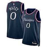 Men's Philadelphia 76ers #0 Tyrese Maxey Navy 2025-26 City Edition Swingman Stitched Jersey Dzhi,baseball caps,new era cap wholesale,wholesale hats