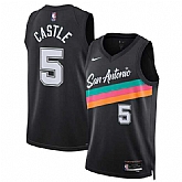 Men's San Antonio Spurs #5 Stephon Castle Black 2025-26 City Edition Swingman Stitched Jersey Dzhi,baseball caps,new era cap wholesale,wholesale hats