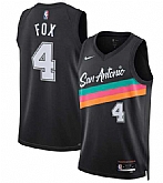 Men's San Antonio Spurs #4 De'Aaron Fox Black 2025-26 City Edition Swingman Stitched Jersey Dzhi,baseball caps,new era cap wholesale,wholesale hats