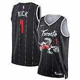 Men's Toronto Raptors #1 Gradey Dick Black 2025-26 City Edition Stitched Jersey Dzhi,baseball caps,new era cap wholesale,wholesale hats