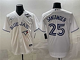 Men's Toronto Blue Jays #25 Anthony Santander White 2025 World Series Home Cool Base Stitched Jersey,baseball caps,new era cap wholesale,wholesale hats