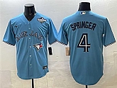 Men's Toronto Blue Jays #4 George Springer Blue 2025 World Series Cool Base Stitched Jersey,baseball caps,new era cap wholesale,wholesale hats