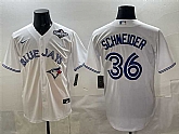 Men's Toronto Blue Jays #36 Davis Schneider White 2025 World Series Home Cool Base Stitched Jersey,baseball caps,new era cap wholesale,wholesale hats