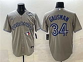 Men's Toronto Blue Jays #34 Kevin Gausman Gray 2025 World Series Cool Base Stitched Jersey,baseball caps,new era cap wholesale,wholesale hats