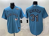 Men's Toronto Blue Jays #31 Max Scherzer Blue 2025 World Series Cool Base Stitched Jersey,baseball caps,new era cap wholesale,wholesale hats