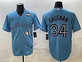 Men's Toronto Blue Jays #34 Kevin Gausman Blue 2025 World Series Cool Base Stitched Jersey,baseball caps,new era cap wholesale,wholesale hats