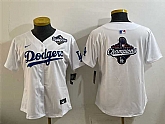 Women's Los Angeles Dodgers White 2025 World Series & Champions Big Logo Home Limited Stitched Jersey,baseball caps,new era cap wholesale,wholesale hats