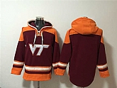Men's Virginia Tech Hokies Blank Wine Ageless Must-Have Lace-Up Pullover Hoodie,baseball caps,new era cap wholesale,wholesale hats