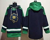 Men's Notre Dame Fighting Irish Blank Navy Ageless Must Have Lace Up Pullover Hoodie,baseball caps,new era cap wholesale,wholesale hats