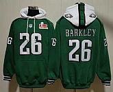 Men's Philadelphia Eagles #26 Saquon Barkley Green Super Bowl LIX Pullover Hoodie,baseball caps,new era cap wholesale,wholesale hats