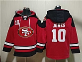 Men's San Francisco 49ers #10 Mac Jones Red Black Ageless Must-Have Lace-Up Pullover Hoodie,baseball caps,new era cap wholesale,wholesale hats