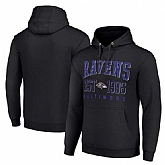 Men's Baltimore Ravens Black Throwback Logo Pullover Hoodie,baseball caps,new era cap wholesale,wholesale hats