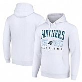 Men's Carolina Panthers White Throwback Logo Pullover Hoodie,baseball caps,new era cap wholesale,wholesale hats