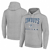 Men's Dallas Cowboys Gray Throwback Logo Pullover Hoodie,baseball caps,new era cap wholesale,wholesale hats