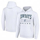 Men's Dallas Cowboys White Throwback Logo Pullover Hoodie,baseball caps,new era cap wholesale,wholesale hats
