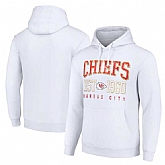 Men's Kansas City Chiefs White Throwback Logo Pullover Hoodie,baseball caps,new era cap wholesale,wholesale hats