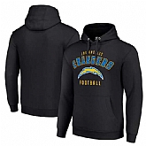 Men's Los Angeles Chargers Black Throwback Logo Pullover Hoodie,baseball caps,new era cap wholesale,wholesale hats