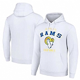 Men's Los Angeles Rams White Pullover Hoodie,baseball caps,new era cap wholesale,wholesale hats