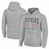 Men's Miami Dolphins Gray Throwback Logo Pullover Hoodie,baseball caps,new era cap wholesale,wholesale hats