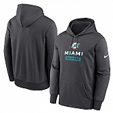 Men's Miami Dolphins Anthracite Toss Sweep Performance Pullover Hoodie,baseball caps,new era cap wholesale,wholesale hats