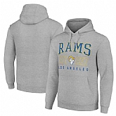 Men's Los Angeles Rams Gray Throwback Logo Pullover Hoodie,baseball caps,new era cap wholesale,wholesale hats