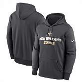 Men's New Orleans Saints Anthracite Toss Sweep Performance Pullover Hoodie,baseball caps,new era cap wholesale,wholesale hats