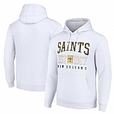 Men's New Orleans Saints White Throwback Logo Pullover Hoodie,baseball caps,new era cap wholesale,wholesale hats