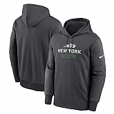 Men's New York Jets Anthracite Toss Sweep Performance Pullover Hoodie,baseball caps,new era cap wholesale,wholesale hats