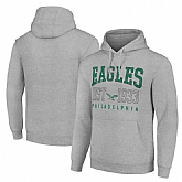 Men's Philadelphia Eagles Gray Throwback Logo Pullover Hoodie,baseball caps,new era cap wholesale,wholesale hats