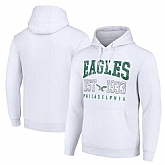 Men's Philadelphia Eagles White Throwback Logo Pullover Hoodie,baseball caps,new era cap wholesale,wholesale hats