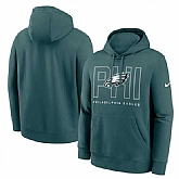 Men's Philadelphia Eagles Midnight Green Busted Play Club Fleece Pullover Hoodie,baseball caps,new era cap wholesale,wholesale hats