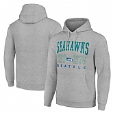 Men's Seattle Seahawks Gray Throwback Logo Pullover Hoodie,baseball caps,new era cap wholesale,wholesale hats