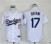 Men's Los Angeles Dodgers #17 Shohei Ohtani White Home Limited Stitched Jersey,baseball caps,new era cap wholesale,wholesale hats