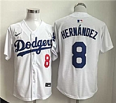 Men's Los Angeles Dodgers #8 Enrique Hernandez WhiteLimited Stitched Jersey,baseball caps,new era cap wholesale,wholesale hats