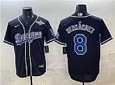 Men's Los Angeles Dodgers #8 Enrique Hernandez Black Fashion 2025 World Series Cool Base Stitched Jersey,baseball caps,new era cap wholesale,wholesale hats