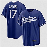 Men's Los Angeles Dodgers #17 Shohei Ohtani Blue 2025 World Series Champions Stitched Jersey,baseball caps,new era cap wholesale,wholesale hats