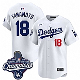 Men's Los Angeles Dodgers #18 Yoshinobu Yamamoto White 2025 Champions Stitched Jersey,baseball caps,new era cap wholesale,wholesale hats