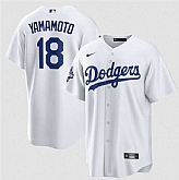 Men's Los Angeles Dodgers #18 Yoshinobu Yamamoto White 2025 World Series Champions Stitched Jersey,baseball caps,new era cap wholesale,wholesale hats